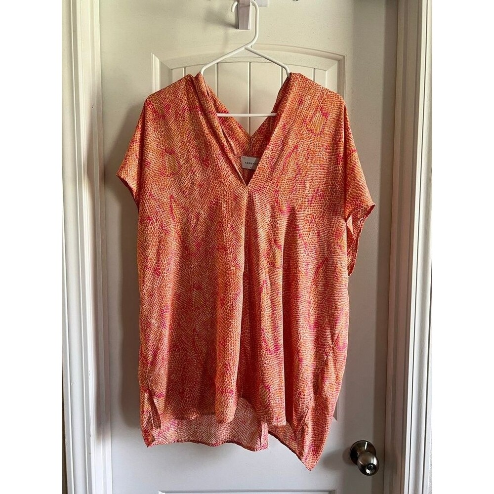 Adrienne Women's V-Neck Short Sleeve Blouse